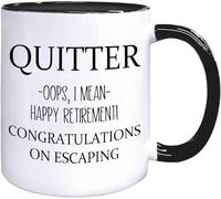 Mug à café humoristique « Bonne retraite » en céramique imprimée recto verso, 325 ml (11 oz), idéal pour maman, papa, un ami, une épouse ou un mari. Cadeau original et amusant pour une retraite réussi