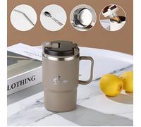 Mug à café isotherme en acier inoxydable de 18,6 oz (avec couvercle et cuillère pliable) - Réutilisable