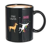Mug à café Licorne Me Vs Other Lawyers Noir 325 ml - Avocats - Étudiant en droit Avocat École Avocat Justice Défense Droit Civil Law
