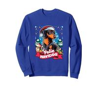 Mug à café Motif Teckel Père Noël Sweatshirt, Unisexe pour Adultes, Bleu Royal, XXL