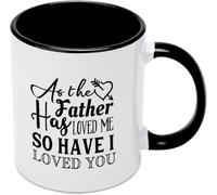 Mug à café original « Comme mon père m’a aimé, je t’ai aim頻 en céramique imprimée recto verso, 325 ml (11 oz), idéal pour maman, papa, un ami, une épouse ou un mari. Cadeau parfait pour maman, papa,