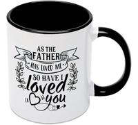 Mug à café original « Comme mon père m’a aimé, je t’ai aim頻 en céramique imprimée recto verso, 325 ml (11 oz), idéal pour maman, papa, un ami, une épouse ou un mari. Cadeau parfait pour maman, papa,