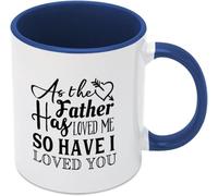 Mug à café original « Comme mon père m’a aimé, je t’ai aim頻 en céramique imprimée recto verso, 325 ml (11 oz), idéal pour maman, papa, un ami, une épouse ou un mari. Cadeau parfait pour maman, papa,