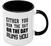 Mug à café original « Soit tu maîtrises ta journée, soit elle te maîtrise » en céramique imprimée recto verso, 325 ml (11 oz), idéal comme cadeau pour maman, papa, un ami, un conjoint ou une épouse.