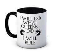 Mug à café ou à thé de qualité supérieure, avec inscription « I Will Do What Queens Do I Will Rule »