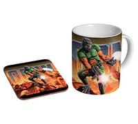 Mug à café/thé en céramique Doom + dessous-de-verre.
