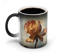 Mug à changement de couleur, motif « Élégance délavée », tasse magique en céramique thermosensible de 35 cl pour café et thé - Cadeau original et amusant pour hommes et femmes, idéal pour Halloween e