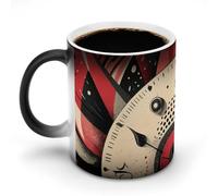 Mug à changement de couleur, motif horloge créatif, tasse magique en céramique thermosensible de 35 cl pour café et thé - Cadeau original et amusant pour hommes et femmes, idéal pour Halloween et Noë