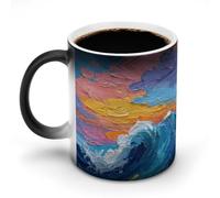 Mug à changement de couleur, motif Voyage Chromatique, tasse magique en céramique thermosensible de 35 cl pour café et thé - Cadeau original et amusant pour hommes et femmes, idéal pour Halloween et