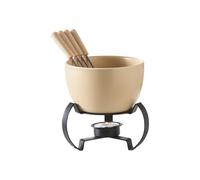 Mug À Fondue - Mini Pot En Céramique Avec Fourchettes | Set De Fondue Au Chocolat Avec Mug - Pour Fromage Beurre Dessert Sucré Maison Cuisine Fête Camping Pique-Nique