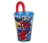 Mug à paille - Marvel - Spiderman - 430 ml - Rouge et bleu - Sans BPA
