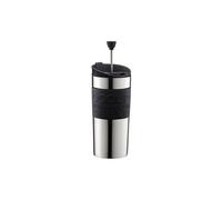 Mug à piston en inox double paroi Travel Press 0,35 L Noir