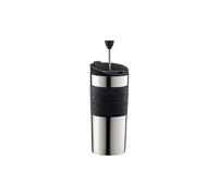 - Mug à piston isotherme en inox, double paroi, couvercle à clapet, 0.35 l