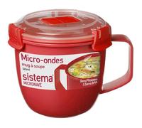 Mug à Soupe - SISTEMA - 585ml - Rouge - Plastique - Compatible Lave-Vaisselle