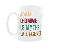 Mug Adam - L’homme, le mythe, la légende - Cadeau humoristique et personnalisé