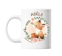 Mug Adèle Bébé d'amour Renard | Tasse prénom idée cadeau Humour Mignon pour enfant fille | Imprimé en France