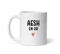 Mug AESH en or femme coeur Tasse AESH
