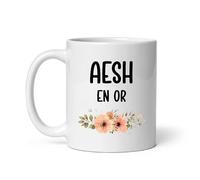 Mug AESH en or fleurs Tasse AESH