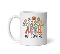 Mug AESH qui déchire fleurs boho Tasse AESH