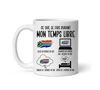 Mug Afrique du Sud ce que je fais durant temps libre humour Tasse voyage