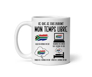 Mug Afrique du Sud ce que je fais durant temps libre humour Tasse voyage