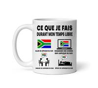 Mug Afrique du Sud ce que je fais durant temps libre Tasse humour voyage