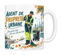 Mug Agent de Propreté Urbaine - Des Gestes Utiles pour une Ville Plus Belle | Mug Céramique 330 ml | Idée Cadeau Original Homme Femme | Passe au Lave-Vaisselle et au Micro-Ondes | Imprimé en France