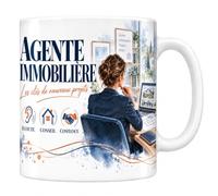 Mug Agente Immobilière - Les Clés de Nouveaux Projets | Mug Céramique 330 ml | Idée Cadeau Original Homme Femme | Passe au Lave-Vaisselle et au Micro-Ondes | Impression Sublimation Haute Définition