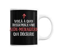 Mug - Aide-Ménagère - Imprimé En France - Céramique - 325 Ml - Lave-Vaisselle Et Micro-Onde