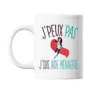 Mug Aide Ménagère J'peux Pas Blanc Tasse Cadeau Personnalisé