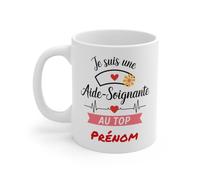 Mug Aide-Soignante Personnalisé avec Prénom - - Tasse de Reconnaissance pour Soignants en Céramique