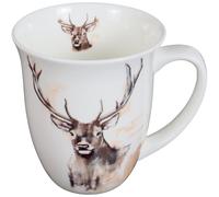Ambiente Tasse à thé - Tasse à café - 0,4 l - Motif cerf - Antlers - Maison de campagne - Chasse - Porcelaine fine