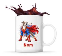 Mug American Staffordshire Terrier : Super-héros | Tasse en Céramique 330 ml Recto Verso Passe au Lave-Vaisselle | Café Thé Bureau Maison | Cadeau Propriétaire Chien Collègue Anniversaire Noël
