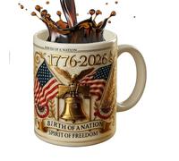 Mug Amérique - 250th Drinkware Keepsake - 1776-2026 Tasse commémorative en céramique, pour les amateurs d'histoire, hommes, femmes, amis, famille, papa, mère