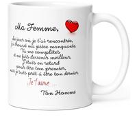 Mug Amour A ma Femme Tasse Message humour drôle Idée Cadeau Original pour Amie Epouse Amoureuse Collègue Homme Fiancée Copine Déclaration pour Anniversaire St Valentin Noël. Céramique 325ml