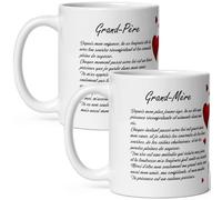 Mug amour duo grand mère grand père amour Tasses mamie papi je t'aime déclaration et coeurs Mugs mamy papy tendresse tirade à offrir Idée cadeau fête anniversaire Noël céramique 325ml café thé