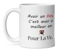Mug amour je t'aime avoir un frère meilleur ami pour la vie tasse avec coeur cadeau original Noel anniversaire fete 325ml