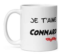 Mug amour je t'aime connard tasse humour tasse drole pour cadeau original Noel anniversaire fete Mug céramique déclaration d'amour avec coeur homme cheri frere papa oncle fiancé ami collegue 325ml