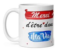 Mug amour je t'aime merci d'être dans ma vie tasse céramique idée cadeau originale déclaration femme homme fiancé chéri conjoint partenaire amoureux fête anniversaire Noël Saint Valentin 325ml