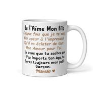 Mug Amour Je T'Aime mon fils très beau mug à offrir à n'importe quel occasion il fera son petit effet, belle idée de cadeau pour un Anniversaire, une fête ou tout simplement pour le plaisir d'offrir.