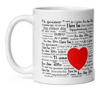 Mug amour je t'aime plusieurs langues tasse cadeau original Noel anniversaire fete Mug céramique homme femme mari chéri épouse fille garçon 325ml