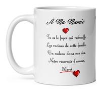 Mug amour ma mamie je t'aime message d'amour tasse céramique tendresse haute qualité offrir idée cadeau femme anniversaire noel fete grand mère mamy déclaration famille 325ml
