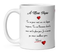 Mug amour mon papa je t'aime message d'amour tasse céramique tendresse haute qualité offrir idée cadeau homme anniversaire noel fete fille fils père déclaration famille 325ml