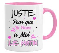 Mug Amour Tasse | je t'aime coeur penses à moi le matin déclaration | Idée Cadeau | Originale Noël Saint-Valentin Anniversaire Fête homme femme mari épouse chéri chérie