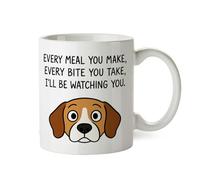 Mug amusant Beagle Dog - « Every Meal You Make, I'll Be Watching You » - Mignon pour les amoureux des chiens, les propriétaires et les parents d'animaux de compagnie - Tasse à café en céramique de 325