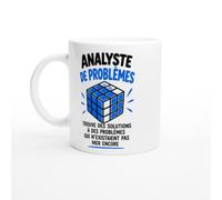 Mug Analyste de Problèmes Trouve des Solutions à des Problèmes | Mug Drôle Analyse - Idée Cadeau Originale