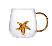 Mug animal à l'intérieur, tasse à boire en forme d'animal de dessin animé, figurine mignonne à l'intérieur en verre transparent, figurine à l'intérieur en verre transparent, figurine tasse à thé pour