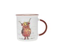 KIUB Mug avec des animaux de la ferme , des bois et des montagnes - motif vache écossaise - matière porcelaine fine - contenance 320ML