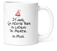 Mug Anniversaire 21 ans Humour Tasse Message drôle Idée Cadeau Original Rigolo pour Ami Homme Femme Collègue Copain Copine pour Joyeux Anniversaire Vingt et un Ans. Souriez dès le Réveil.