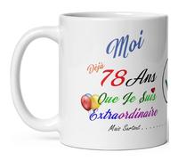 Mug anniversaire 78 ans humour tasse soixante dix huit ans modeste drole tasse haute qualité idée cadeau rigolo fete Noel homme femme ami collegue copain pote famille